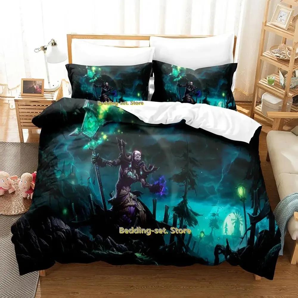 Hip Hop Game Wizard Bedding Set Cartoon Anime Three-Piece Set Adult Kid Bedroom Duvetcover Sets 3D Kawaii Wizard Lit Enfant