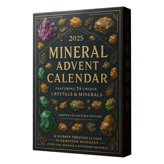 2025 Mineral Adventskalender 24 Tage Acryl Ornamente Weihnachts-Countdown Dekoration