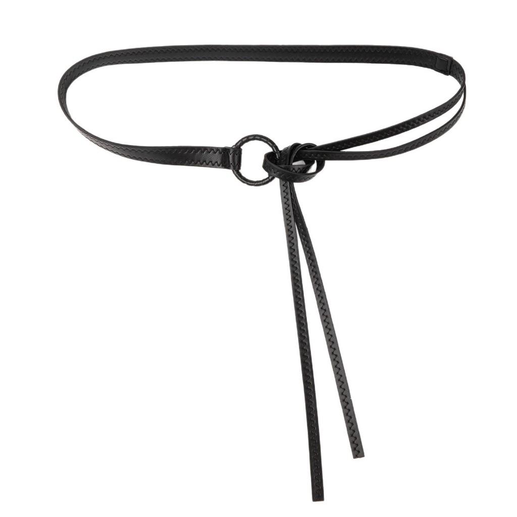 Solid Fashion Color Round Buckle Decoration Women Casual Belt For Daily Use