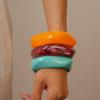 Harz Unregelmäßiges Breites Armband Smudging Retro Handring Einfacher Acryl Armreif Mädchen