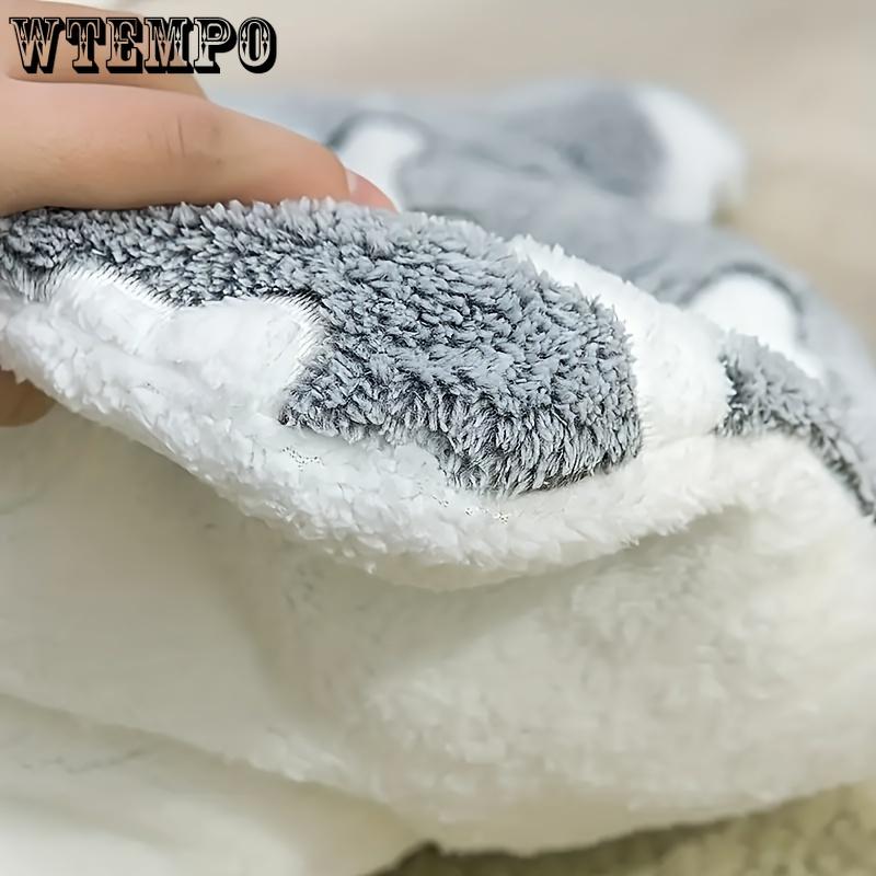 Zesílená podložka na spaní pro domácí mazlíčky se šedým kostním vzorem - Pohodlné oboustranné lůžko pro psy a kočky, Roztomilý kreslený design, Polyesterové vlákno, Lze prát v pračce