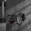 Wall-Mounted Saddle Rack Black Coated for Equestrian Areas