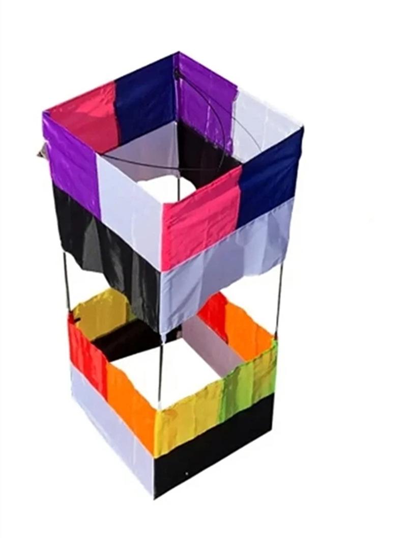 3D Palace Lantern Patchwork Square Tube Kite Kite only