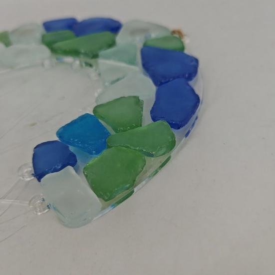 Handcrafted Sea Glass Wind Beach Coastal Style Chime for Outside Arch Shaped Hanging