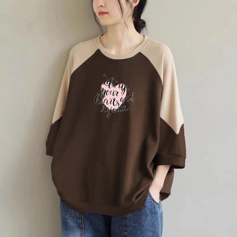 Sweatshirt for Women Cotton Oversize Thickened Loose Casual Pullover Long Sleeve Winter Sweatshirt Top