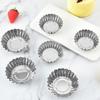 Silver Cookie Pudding Mould Stainless Steel Dessert Mould Egg Tart Molds  Flower Muffin
