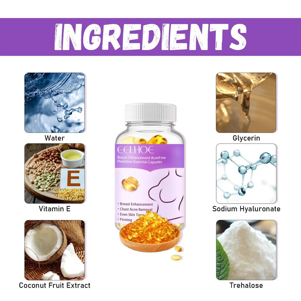 EELHOE BREAST CAPSULES Bust Firming Firming Firming Plumping Moisturizing Bust Care Capsules