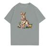 Easter - Men's Casual Baggy Bunny  Print T-shirt Round Neck Pull-over Short-sleeved Top