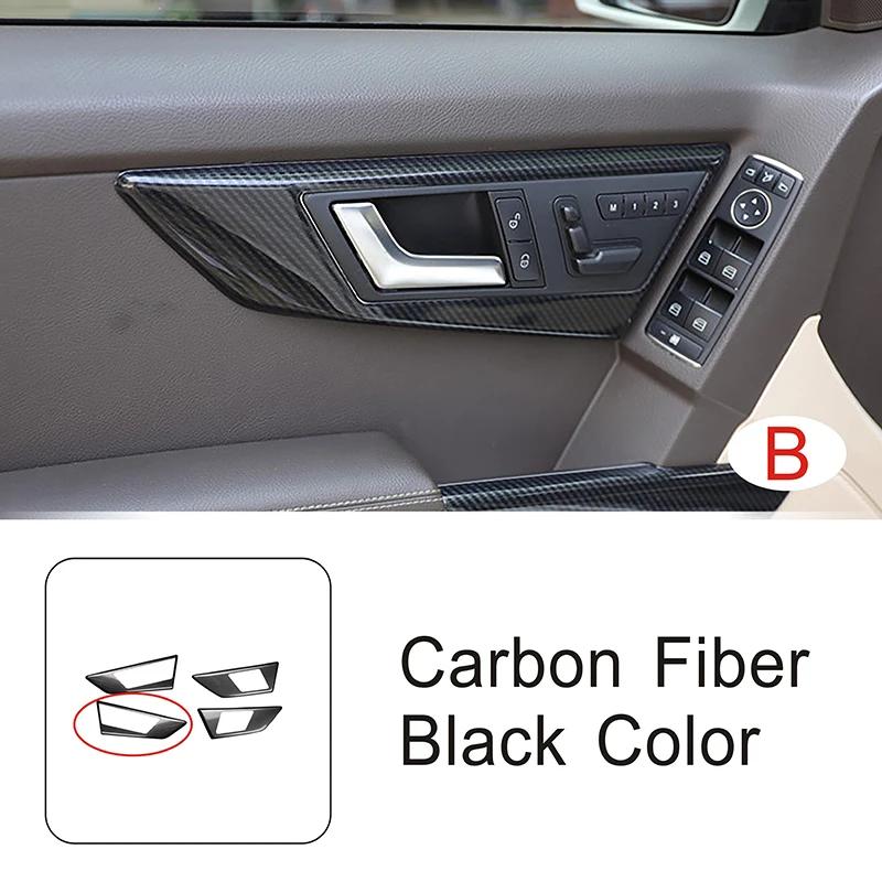 For Mercedes Benz GLK X204 2013-2015 Car Door Handle Panel Frame Protect Cover Carbon Fiber Pattern Interior Accessories Sticker