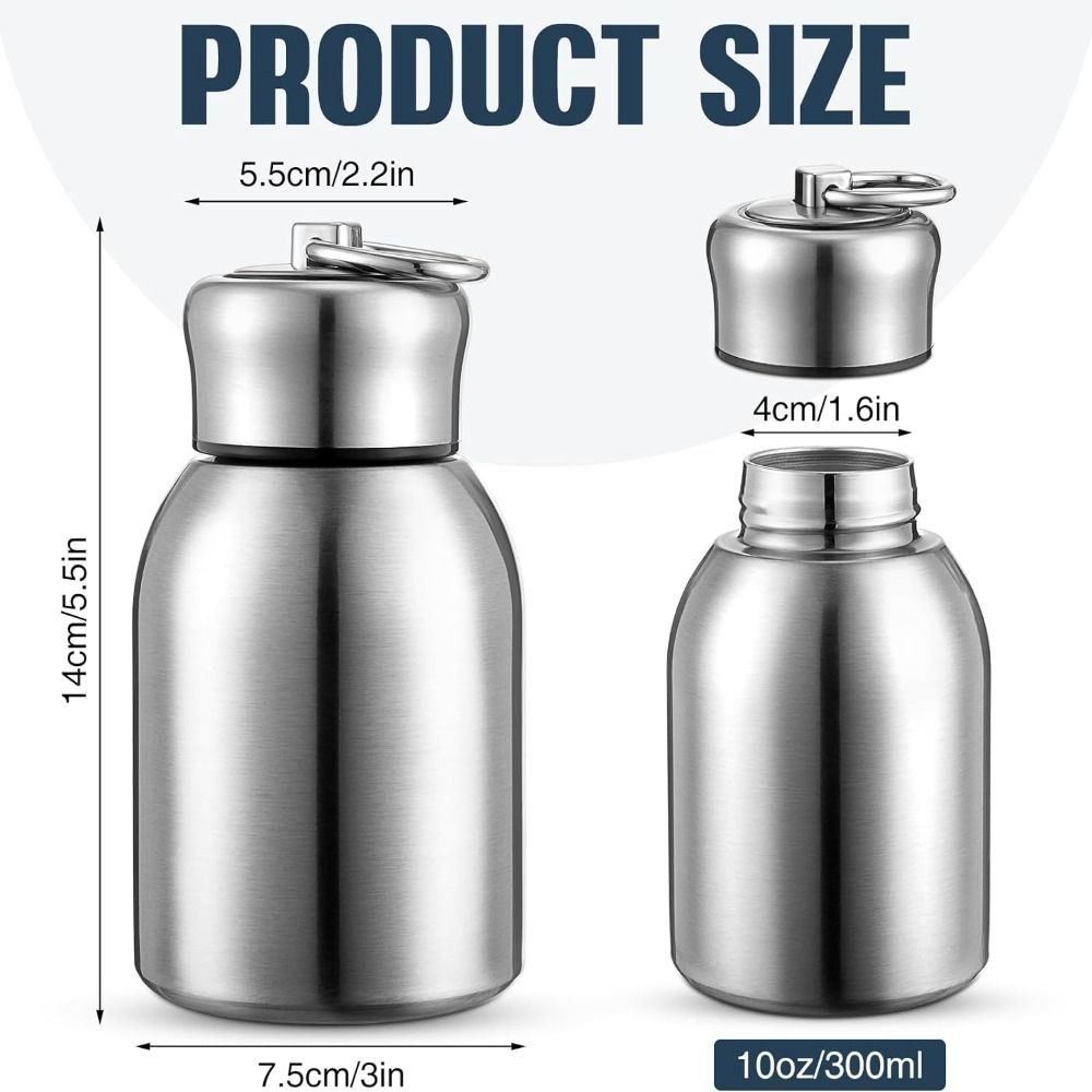 Round Stainless Steel Water Bottle Portable Durable Slim Insulated Thermal Water Bottle Leak Proof Solid Color