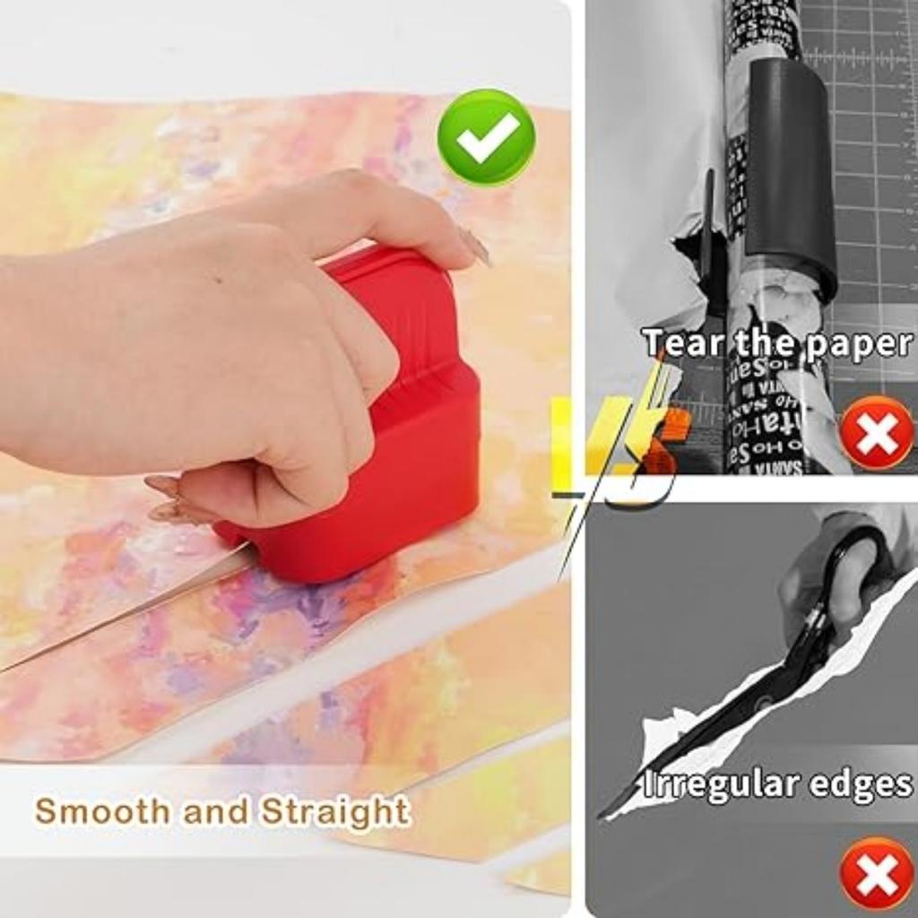 1 Stück Geschenkpapierschneider, Geschenkpapierschneiderklinge 4 Räder Kompaktes Weihnachtsgeschenkpapierrollenschneiderwerkzeug Grün, Rot