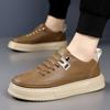 Men's shoes 2025 new fashion retro sports and leisure board shoes men's one-pedal leather platform shoes