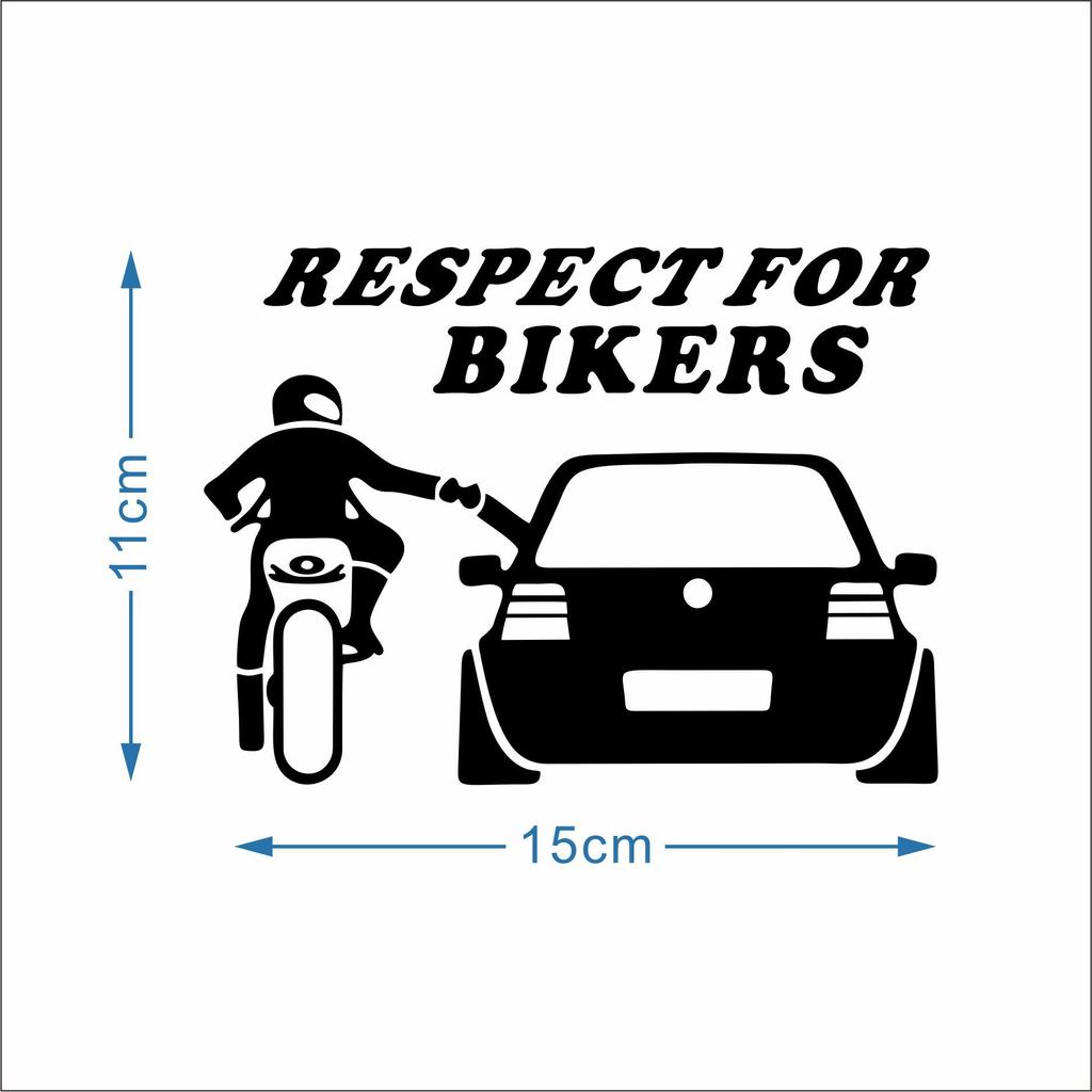 Respect for Bikers Motorcycle Respect Knight Car Rear Windshield Scratch Decorative Stickers