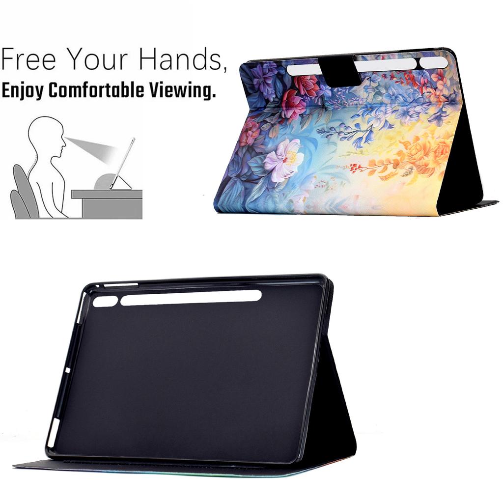 Leather Case for Samsung Galaxy Tab S10 Lite/S10 FE/S9 FE/S9 Pattern Painting Card Slots Stand Tablet Cover with Auto Sleep/Wake