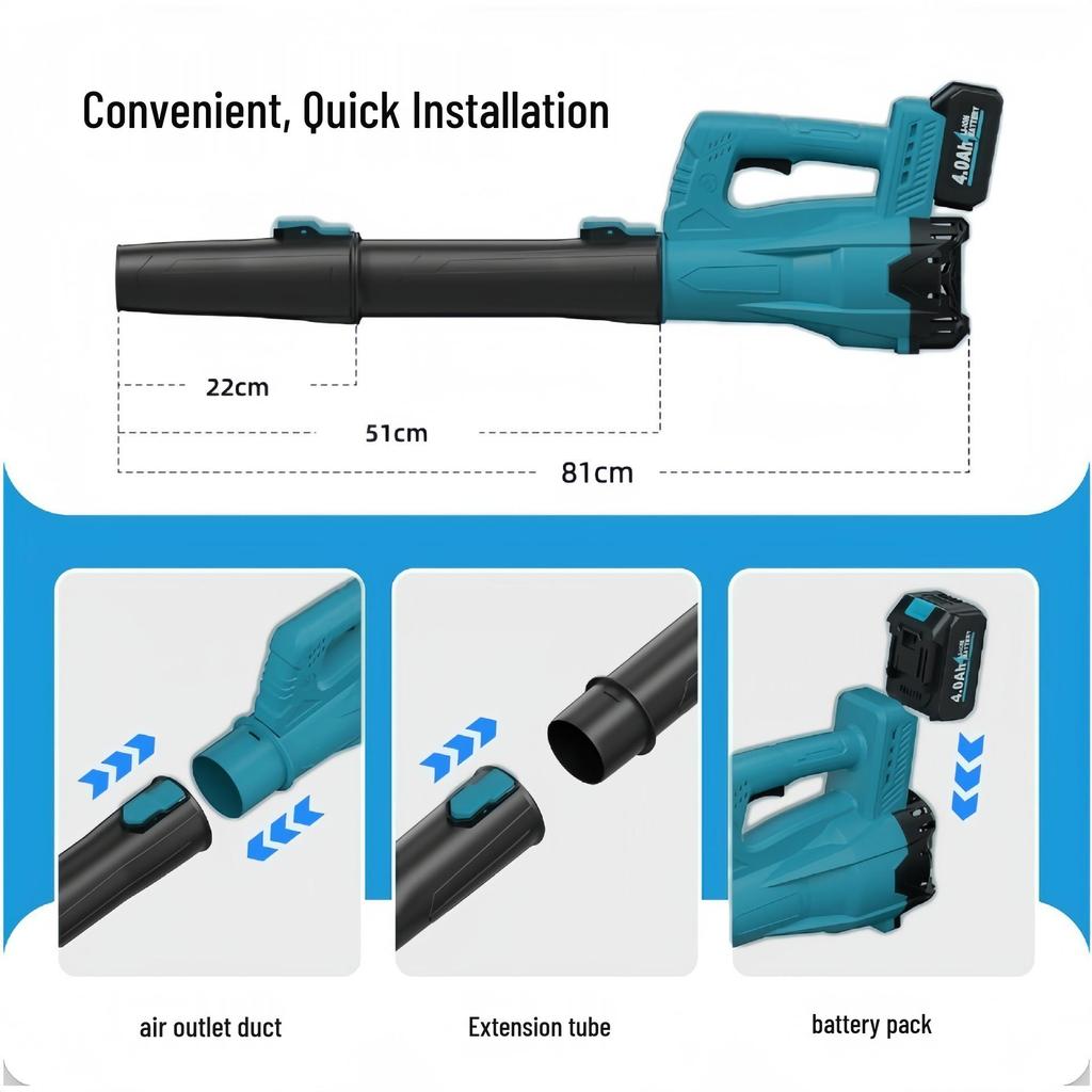 Industrial-Grade Powerful Electric Snow and Leaf Blower with Turbine Fan