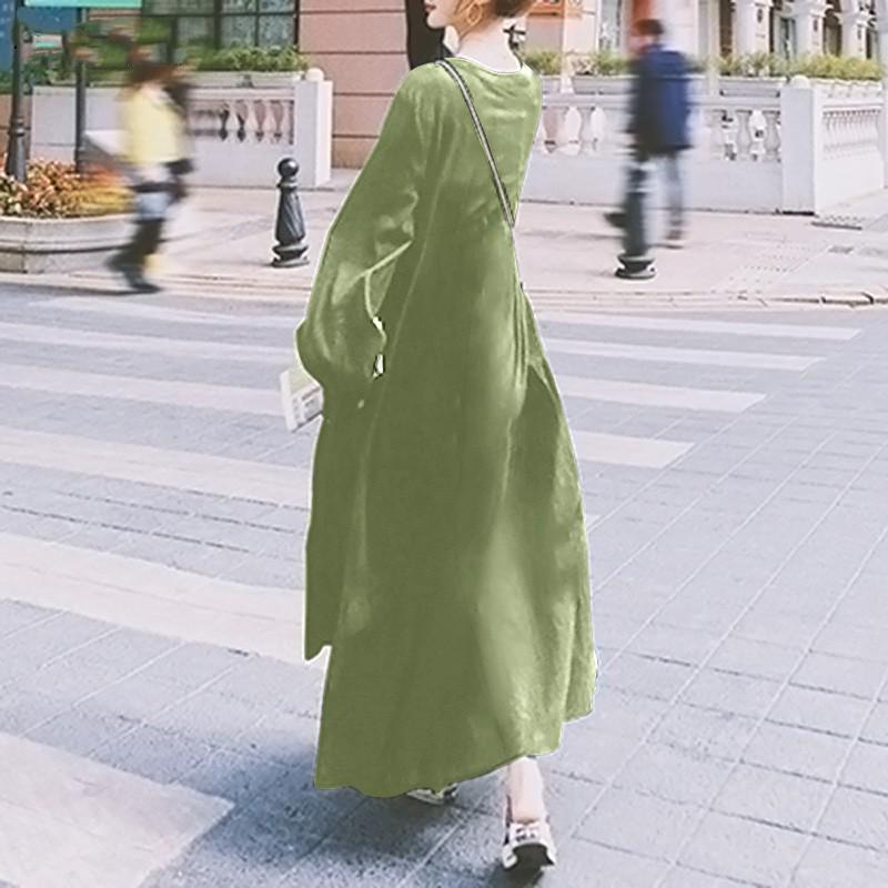 Women's Long-Sleeve V-Neck Ruffle Swing Dress for Autumn