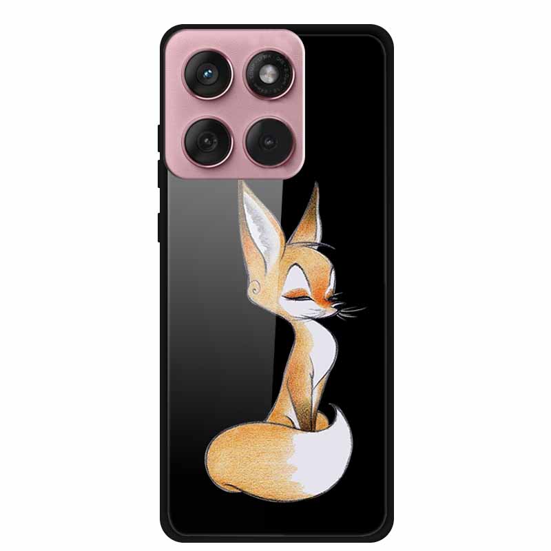 Für Motorola Edge 60 60s 5G Glas Hülle Cartoon Weicher Stoßfänger Hartes Gehärtetes Glas Rückseite Hülle Für Motorola Edge 60 Fusion Schale