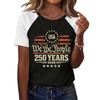 Women Fashion Printed T Shirt USA We The People 250 Years 2026 Graphic Tee Casual Short Sleeve Top Soft Comfortable Fit
