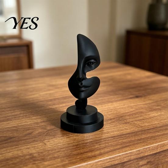 Modern Face Sculpture Abstract Art Sculpture, 3D Printed Minimalist Table Ornament, Human Statue for Living Room, Office, Shelf, Coffee Decor Artistic