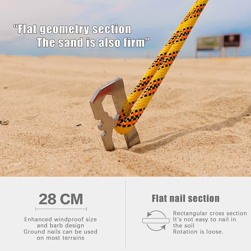 6 Peças Estacas de Barraca de Acampamento Estacas de Tenda de Dossel 28cm Aço Inoxidável Pregos de Solo de Jardim Acessórios para Tendas de Praia Hamaca Trampolim