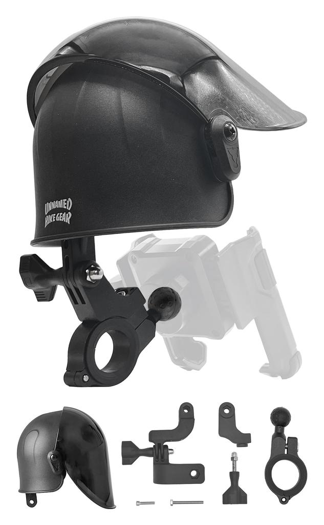 GOROPRI Moped Smartphone Sun and Rain Shield with Many Models from Famous 17mm Ball Bar Universal 3 Mounting Methods with Bar Mount Holder, Sunshade,