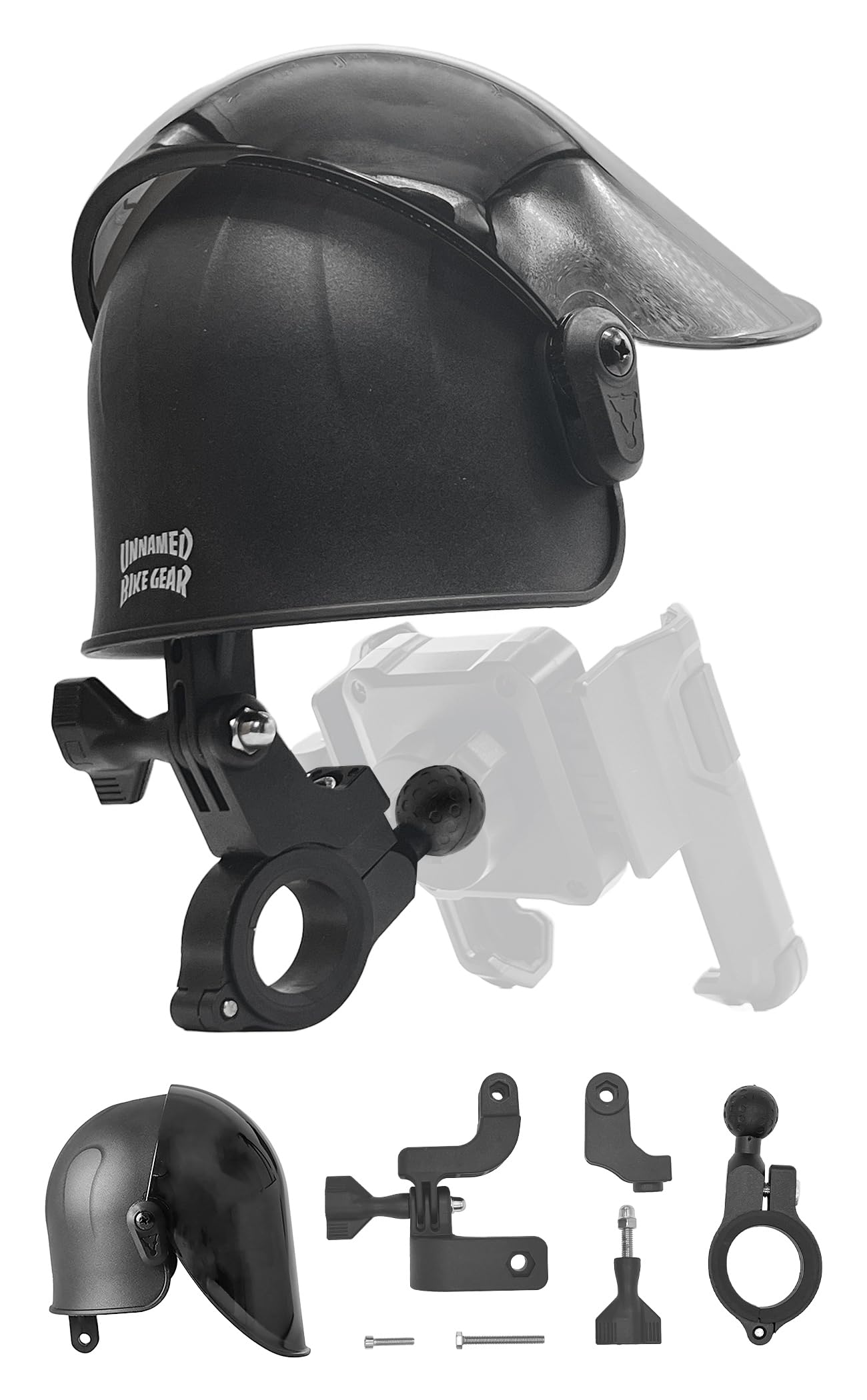 

GOROPRI Moped Smartphone Sun and Rain Shield with Many Models from Famous 17mm Ball Bar Universal 3 Mounting Methods with Bar Mount Holder, Sunshade,