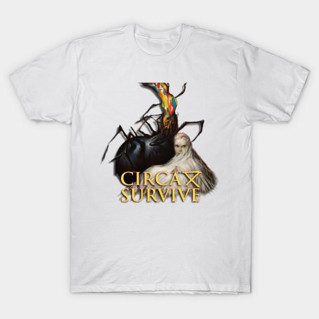 

Men Black Print T-shirt Circa Sirvive Art No-Cut Transfer Paper Print Cotton Tshirt 4XL білий
