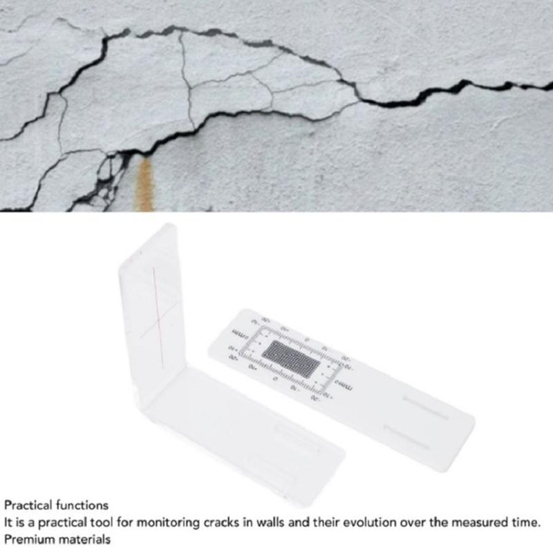 2/4Pcs Crack Monitor Plastic Easy to-Use Grids Concrete Crack Monitorings Record Standard Crack Monitors
