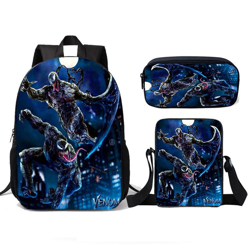 Venom Kids School Backpack Lunch Bag Pencil Case Threepiece Set For Children
