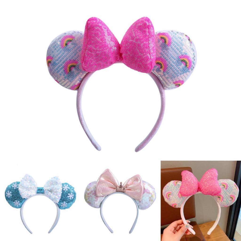 Handgefertigtes Prinzessinnen-Stirnband mit schimmernden Pailletten Ideal für Erwachsene und Kinder Regenbogenfarben