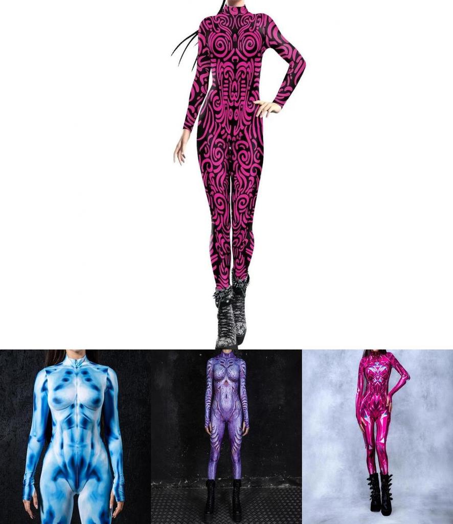 Fantasy Theme Cosplay Bodysuit With 3d Digital Print For Adult Costume Events