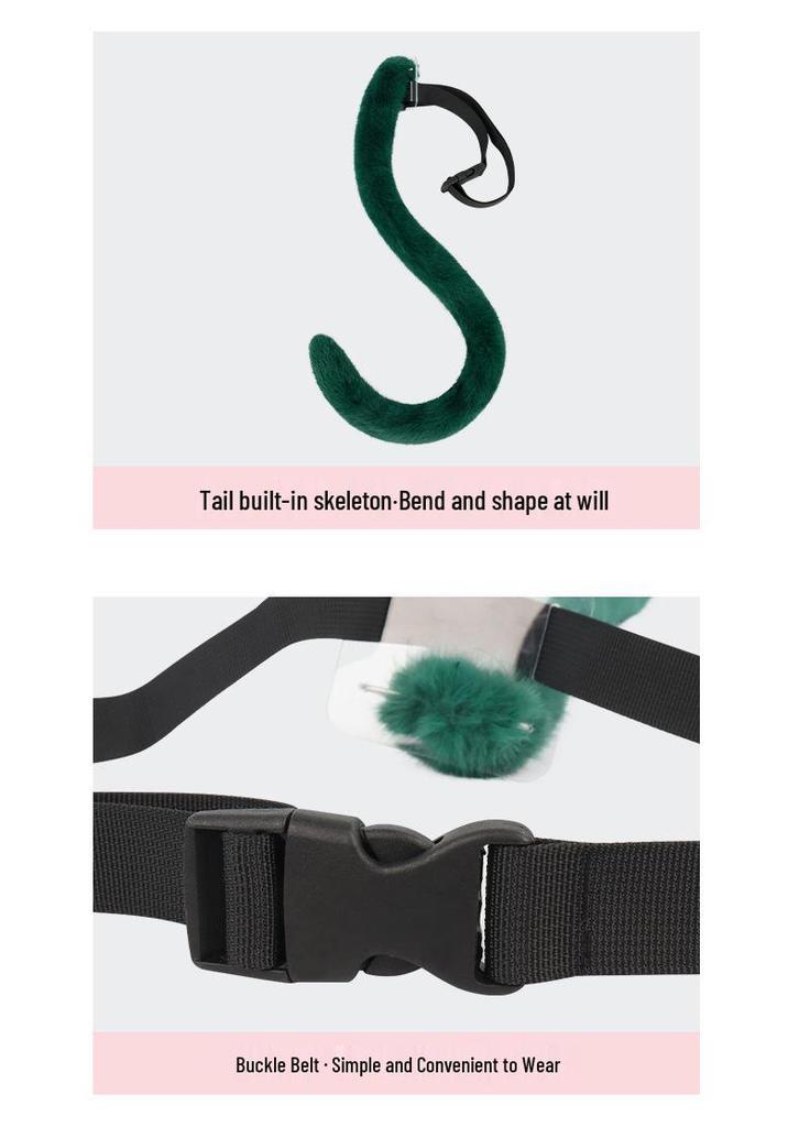 Set Cosplay Whisper: Peluche Ragazza della Farmacia con Cerchietto con Orecchie Animalesche e Coda di Gatto