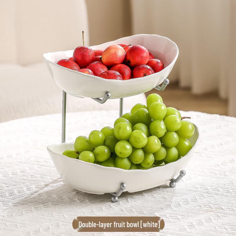 ZISIZ Double-Layer Ceramic Fruit Plate