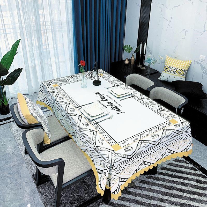 Față de masă în stil minimalist, artă din țesătură, impermeabilă, rezistentă la ulei, lavabilă, măsuță de cafea de uz casnic Față de masă dreptunghiulară