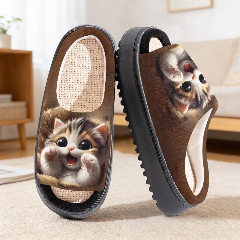 Animal Linen Cotton Slippers for Men & Women - Spring To Autumn Collection