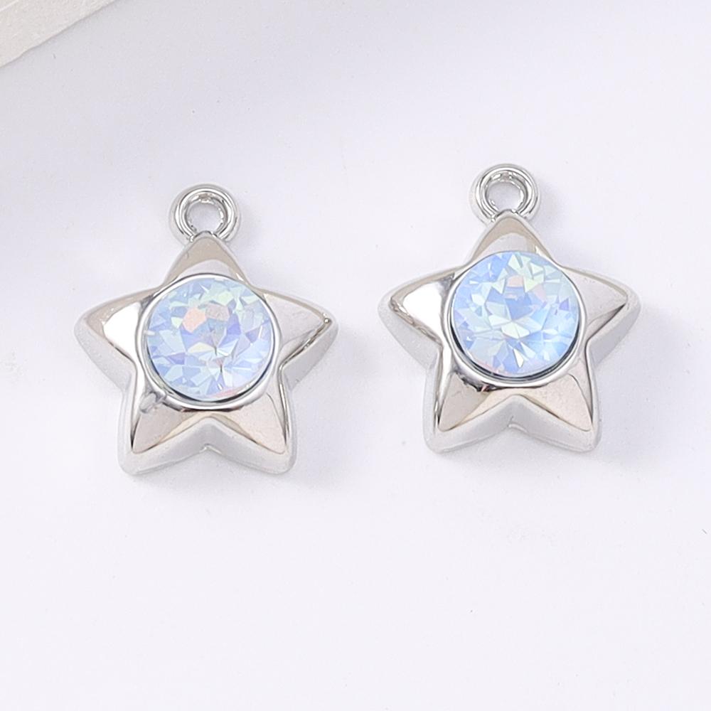 5pcs Cute Crystal CZ Love Heart Charms Pendants for Necklace Earrings Bracelet DIY Jewelry Making Accessories