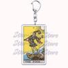 Popular Culture Halloween Tarot Card Keychains for Accessories Moon Luna Death Keyring Jewelry Fans Lovers Friends Reader Gifts