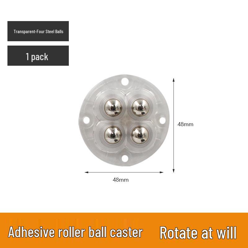 Silent Nylon Ball Bearing Casters - No-Drill Universal Steel Furniture Wheels