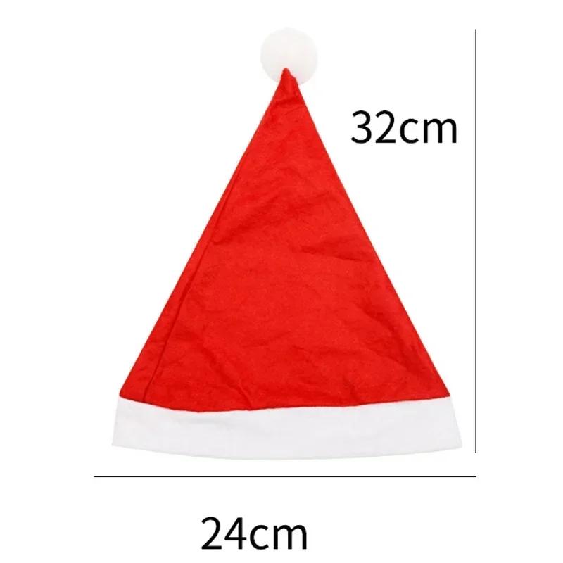 10pcs Non-woven Christmas Hats for Adults Kids Thickened Santa Claus Xmas Hats Merry Christmas New Party Decoration Gifts