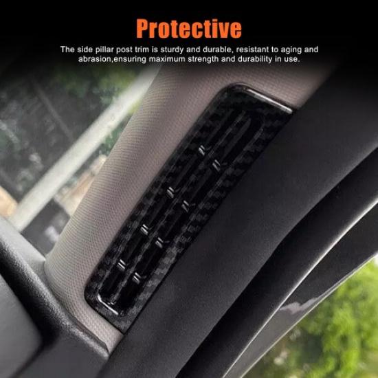 Car A-Pillar Air Outlet ABS Carbon Trim For Hyundai Tucson Santa Cruz -2024