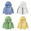Clothing Children's Sun Protection Clothing Hooded Air Conditioning Shirt Thin Outwear Zip-up Shirt Summer Sun Protection Clothing for Boys and Girls