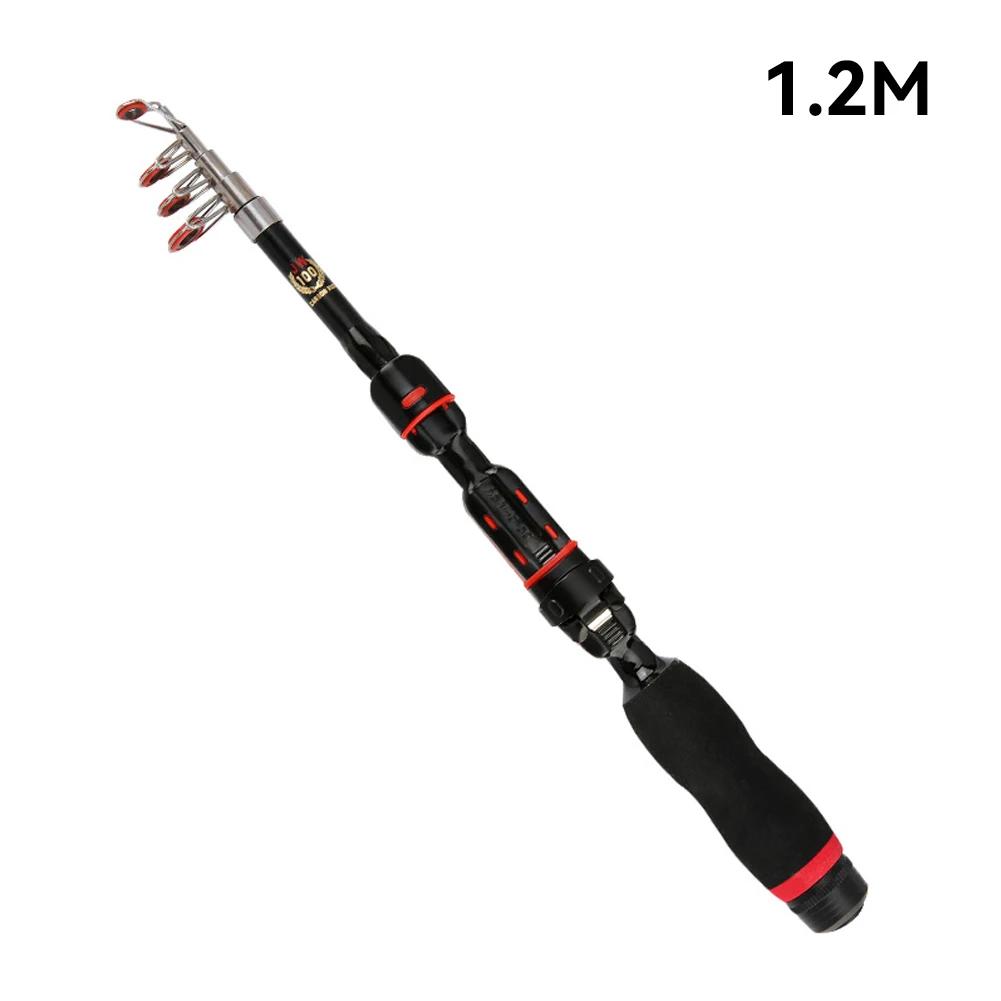1.0m-2.3m Telescopic Fishing Rod Super Short Mini Glass Fishing Rod Portable Bass Bait Casting Rod for Outdoor Fishing Wholesale