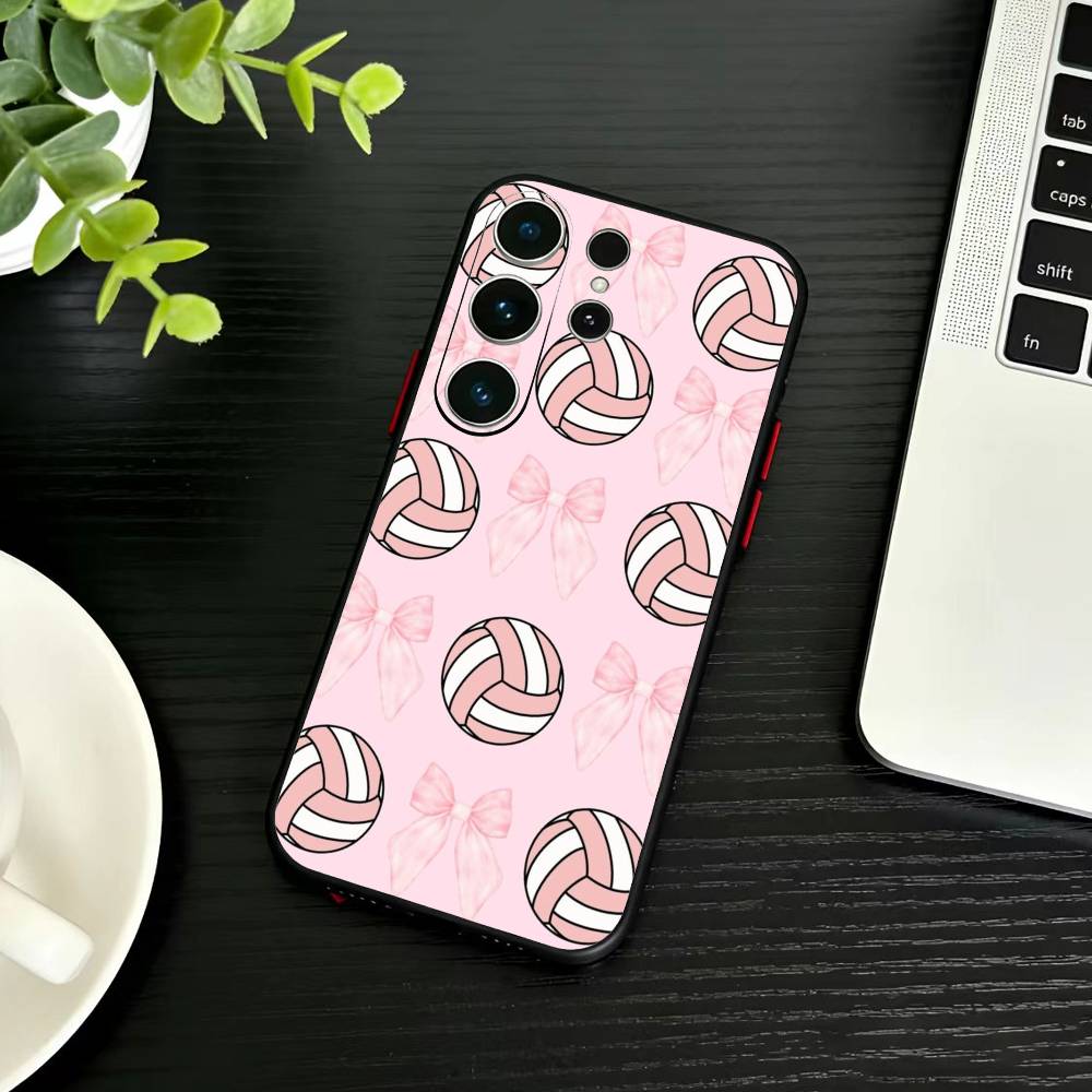 S-Volleyball Painted Phone Case For Samsung S26,S25,S24,S23,S22,S21,S20,S30,Ultra,Plus,Fe,Note,5G Black Cover
