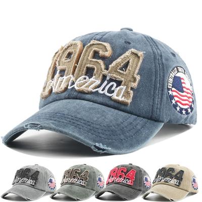 1 Unisex na każdą porę roku Modna Prana Retro Retro Litera 1964Ameryka Czapka Baseballowa