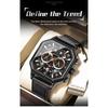 POEDAGAR Luxury Chronograph Square Man Watch Waterproof Luminous Date Men Watch Sports Leather Men's Watches Quartz