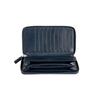 Gucci Monogram Logo Embossed Leather Long Zipper Wallet Men Wallets Dark-Blue Navy-Blue 447906-CWC1R-4009
