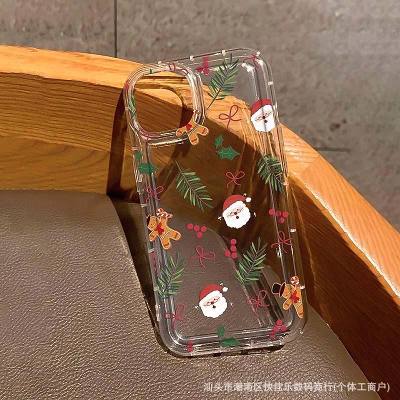 

Прозрачный чехол для телефона с рождественским графическим принтом для iPhone 17 Air 16 15 14 13 12 11 Pro Max Чехол iPhone Air 16E SE2 7 8 Plus Мультяшный Зимний Ударопрочный Чехол iPhone 16PRO