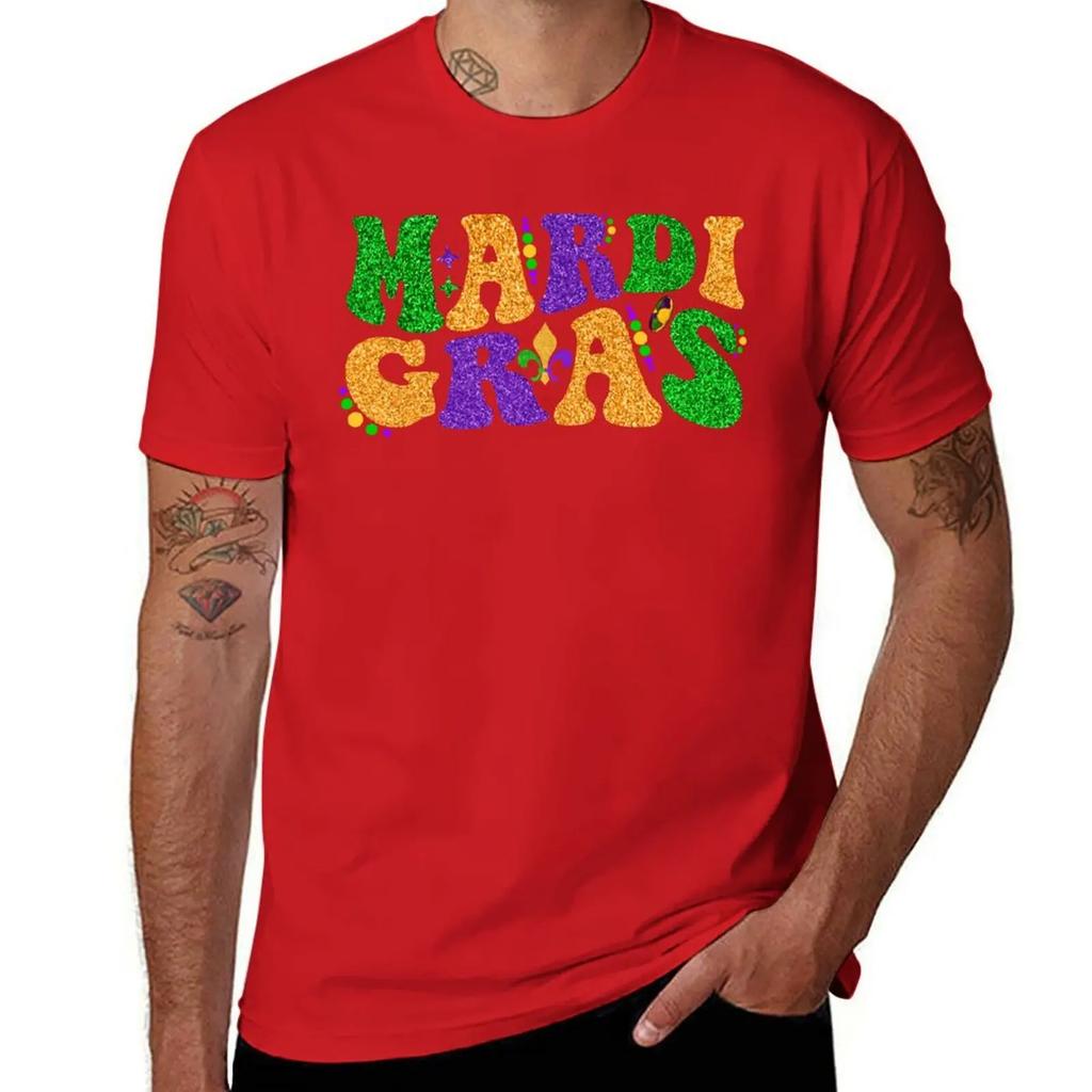 Happy Mardi Gras Retro Groovy Funny Mardi Gras Carnival Party Gift TShirt Aesthetic clothing plus sizes funny t shirts for men