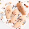 4Pcs Nail Art Slider Black Green Leaves Colorful Flowers Butterfly Spring Summer Nail Simple Designs Nail Art Stickers