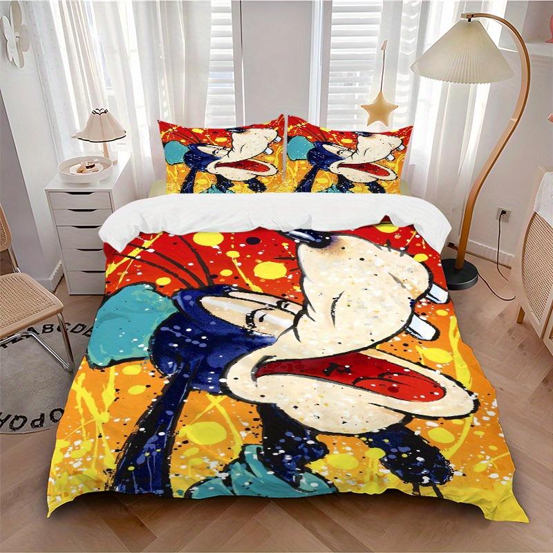 

3pcs set Puppy, Abstract, Colorful Bedding Set with Duvet Cover+Pillowcases, All-Season Polyester, Zipper Closure64 135x200cm